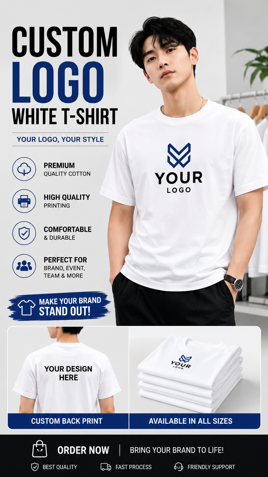 Kaos Putih Custom Logo 2